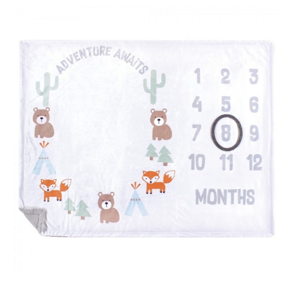 HUDSON BABY | Woodland Theme Milestone Plush Blanket - Picture 2 of 6
